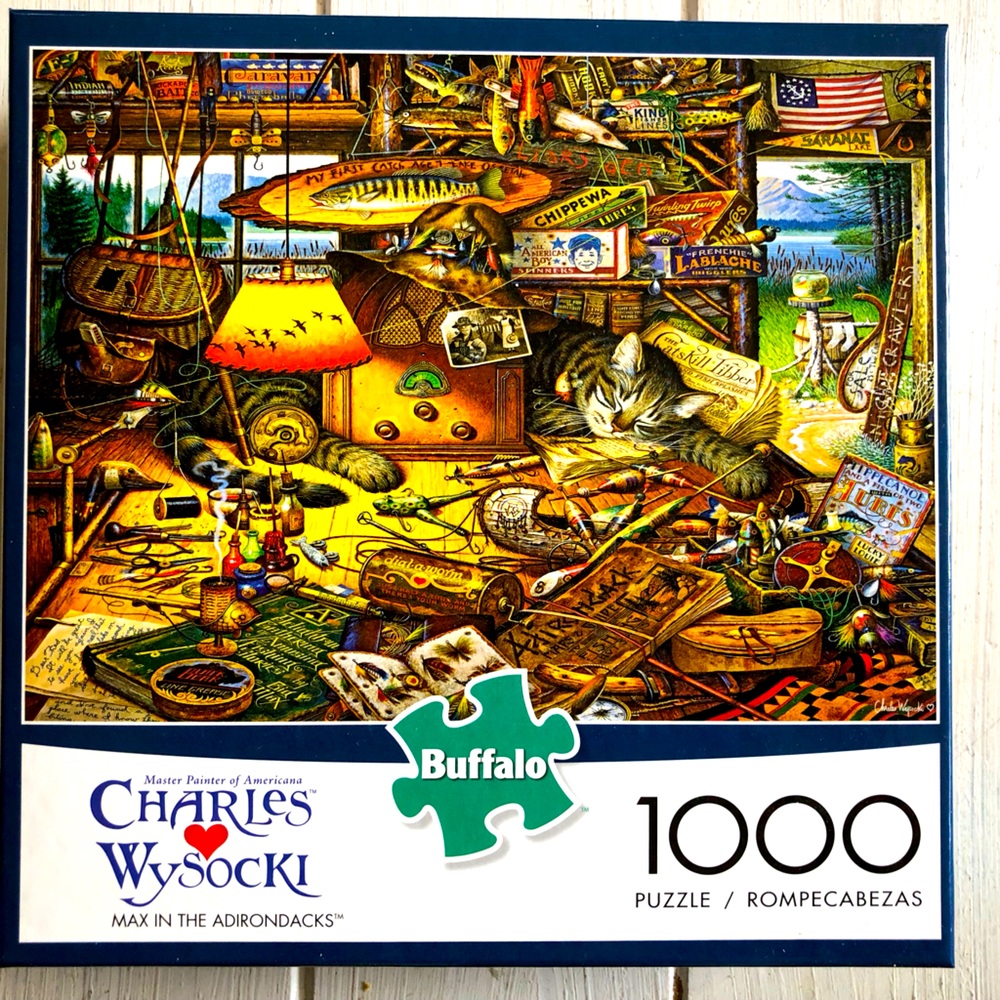 Fishing Lodge Cat Jigsaw Puzzle - 1000 Pieces - Charles Wysocki